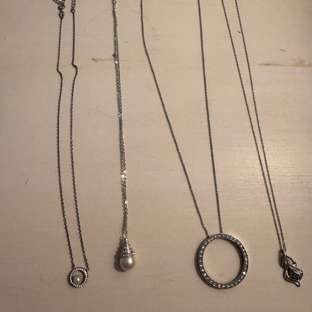 Elegant Silver and Gold Necklaces with Pendants